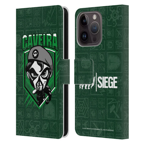 Tom Clancy's Rainbow Six Siege Chibi Operators Caveira Leather Book Wallet Case Cover For Apple iPhone 15 Pro