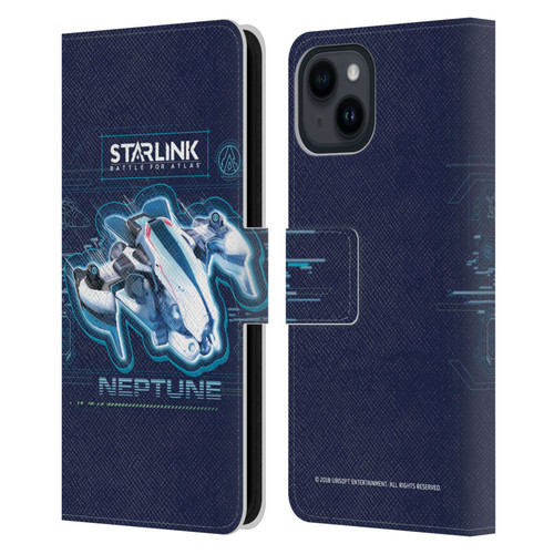 Starlink Battle for Atlas Starships Neptune Leather Book Wallet Case Cover For Apple iPhone 15