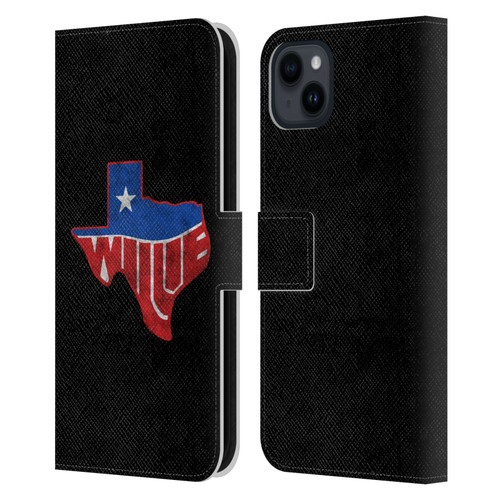 Willie Nelson Grunge Texas Leather Book Wallet Case Cover For Apple iPhone 15 Plus