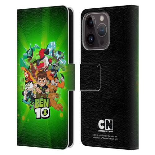Ben 10: Animated Series Graphics Character Art Leather Book Wallet Case Cover For Apple iPhone 15 Pro