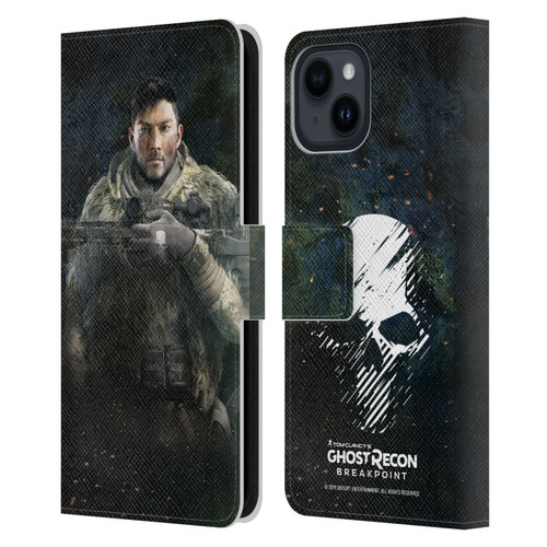 Tom Clancy's Ghost Recon Breakpoint Character Art Vasily Leather Book Wallet Case Cover For Apple iPhone 15