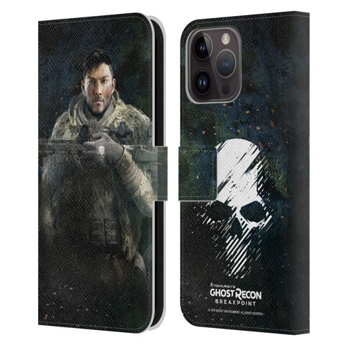 Tom Clancy's Ghost Recon Breakpoint Character Art Vasily Leather Book Wallet Case Cover For Apple iPhone 15 Pro Max