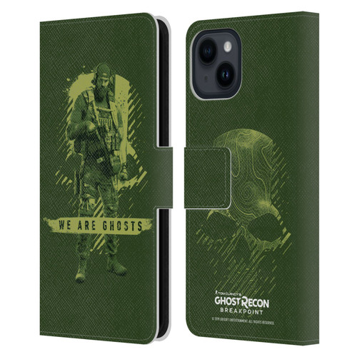 Tom Clancy's Ghost Recon Breakpoint Graphics We Are Ghosts Leather Book Wallet Case Cover For Apple iPhone 15
