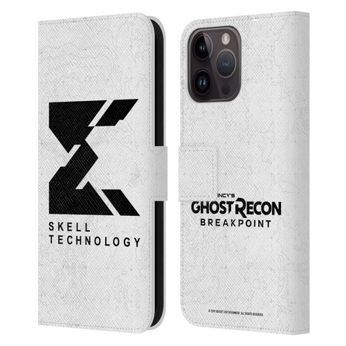 Tom Clancy's Ghost Recon Breakpoint Graphics Skell Technology Logo Leather Book Wallet Case Cover For Apple iPhone 15 Pro Max