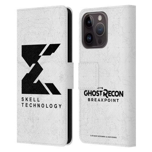 Tom Clancy's Ghost Recon Breakpoint Graphics Skell Technology Logo Leather Book Wallet Case Cover For Apple iPhone 15 Pro