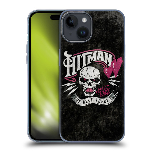 WWE Bret Hart Hitman Logo Soft Gel Case for Apple iPhone 15