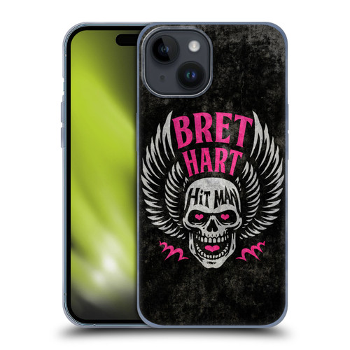 WWE Bret Hart Hitman Skull Soft Gel Case for Apple iPhone 15