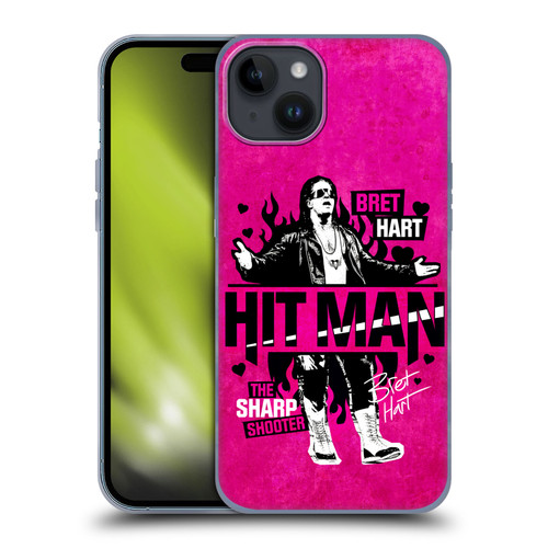 WWE Bret Hart Hitman Soft Gel Case for Apple iPhone 15 Plus