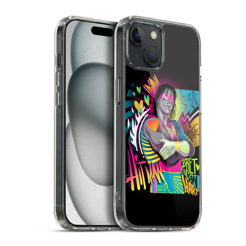 WWE Bret Hart Neon Art Soft Gel Case for Apple iPhone 15 Plus & MagSafe