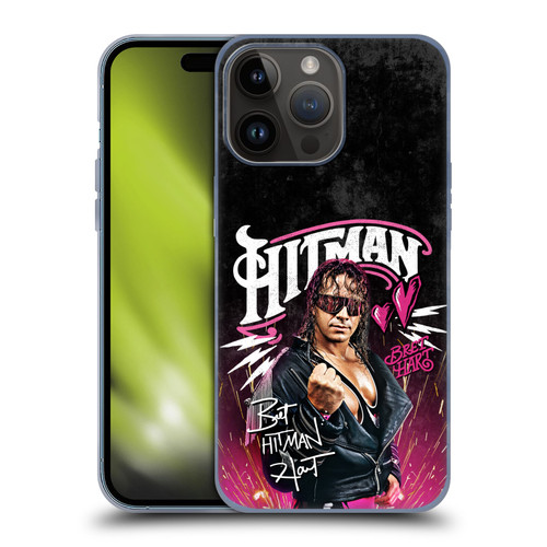 WWE Bret Hart Hitman Graphics Soft Gel Case for Apple iPhone 15 Pro Max