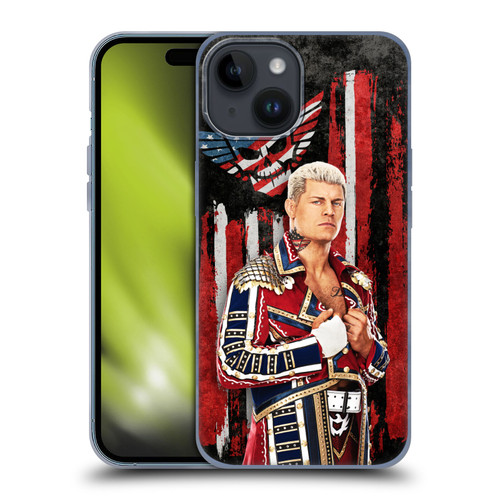 WWE Cody Rhodes American Nightmare Flag Soft Gel Case for Apple iPhone 15