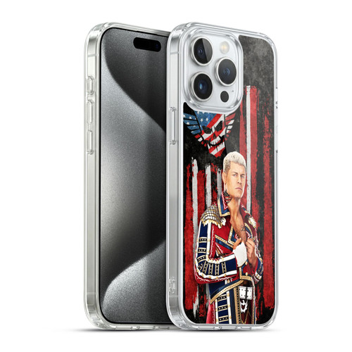 WWE Cody Rhodes American Nightmare Flag Soft Gel Case for Apple iPhone 15 Pro Max & MagSafe
