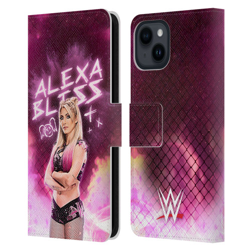 WWE Alexa Bliss Portrait Leather Book Wallet Case Cover For Apple iPhone 15