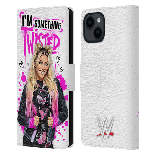 WWE Alexa Bliss Something Twisted Leather Book Wallet Case Cover For Apple iPhone 15