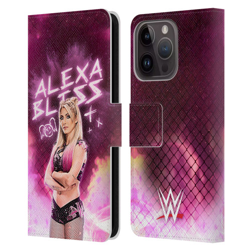 WWE Alexa Bliss Portrait Leather Book Wallet Case Cover For Apple iPhone 15 Pro