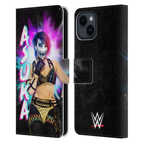 WWE Asuka Black Portrait Leather Book Wallet Case Cover For Apple iPhone 15