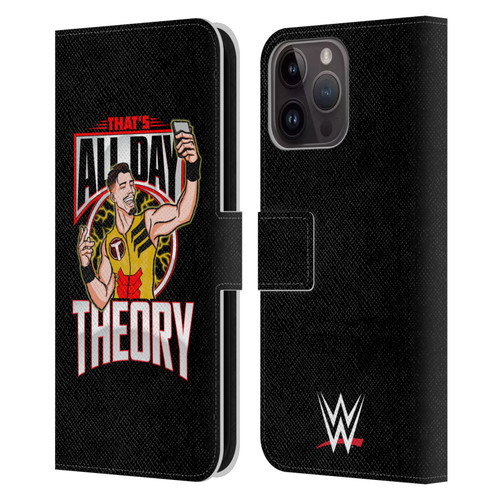 WWE Austin Theory All Day Theory Leather Book Wallet Case Cover For Apple iPhone 15 Pro Max