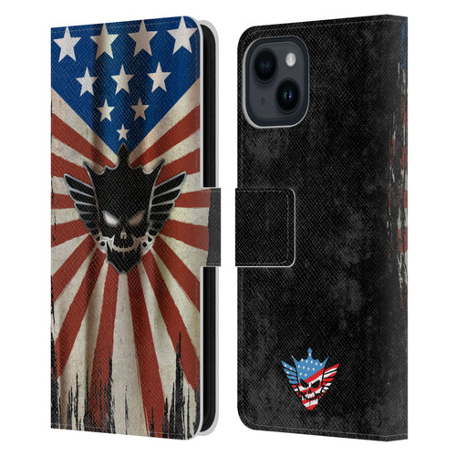 WWE Cody Rhodes Distressed Flag Leather Book Wallet Case Cover For Apple iPhone 15