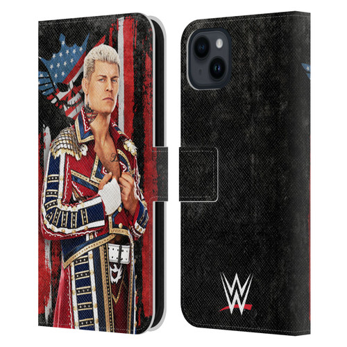 WWE Cody Rhodes Superstar Flag Leather Book Wallet Case Cover For Apple iPhone 15 Plus