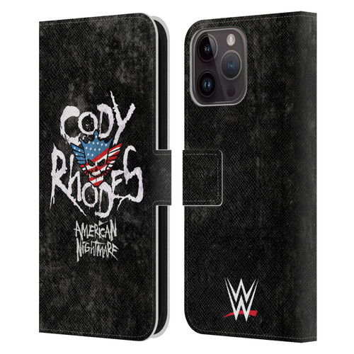 WWE Cody Rhodes Distressed Name Leather Book Wallet Case Cover For Apple iPhone 15 Pro Max