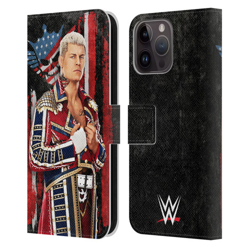 WWE Cody Rhodes Superstar Flag Leather Book Wallet Case Cover For Apple iPhone 15 Pro Max