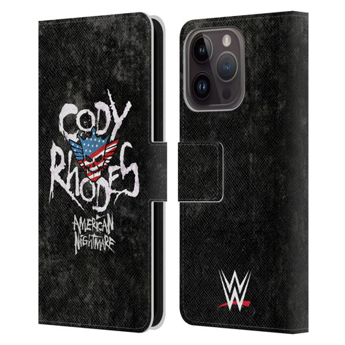 WWE Cody Rhodes Distressed Name Leather Book Wallet Case Cover For Apple iPhone 15 Pro