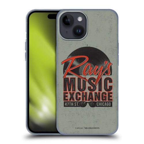 The Blues Brothers Graphics Ray's Music Exchange Soft Gel Case for Apple iPhone 15