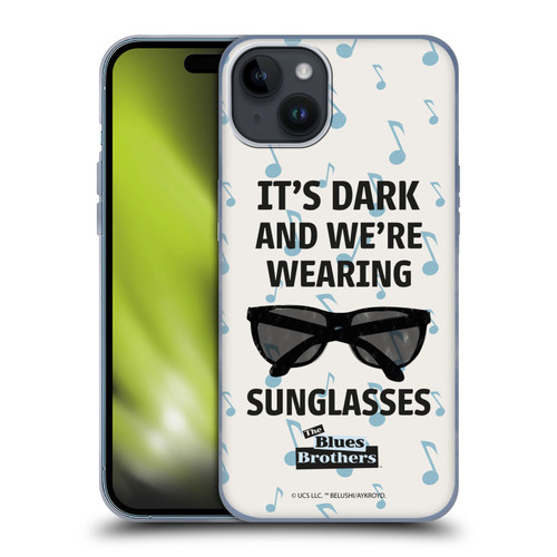 The Blues Brothers Graphics Sunglasses Soft Gel Case for Apple iPhone 15 Plus
