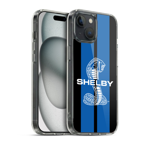 Shelby Car Graphics Blue Soft Gel Case for Apple iPhone 15 & MagSafe