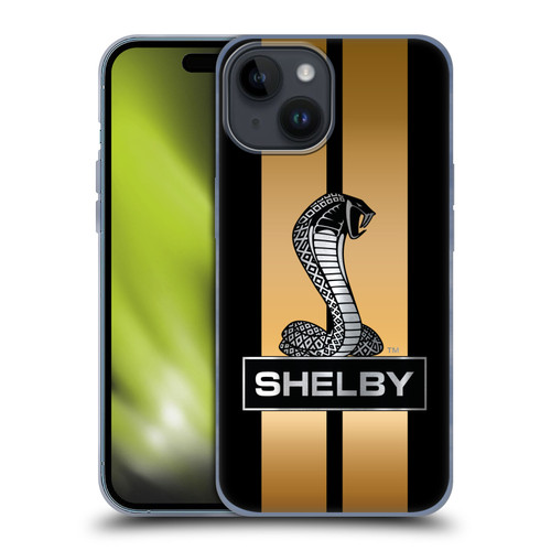 Shelby Car Graphics Gold Soft Gel Case for Apple iPhone 15