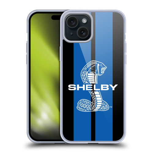 Shelby Car Graphics Blue Soft Gel Case for Apple iPhone 15 Plus & MagSafe