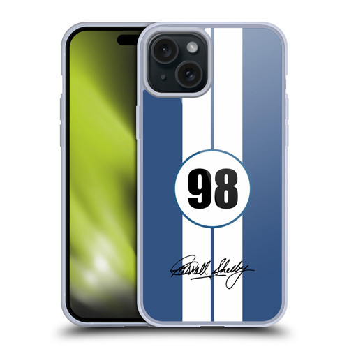 Shelby Car Graphics 1965 427 S/C Blue Soft Gel Case for Apple iPhone 15 Plus & MagSafe