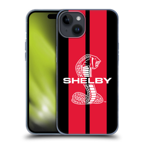 Shelby Car Graphics Red Soft Gel Case for Apple iPhone 15 Plus