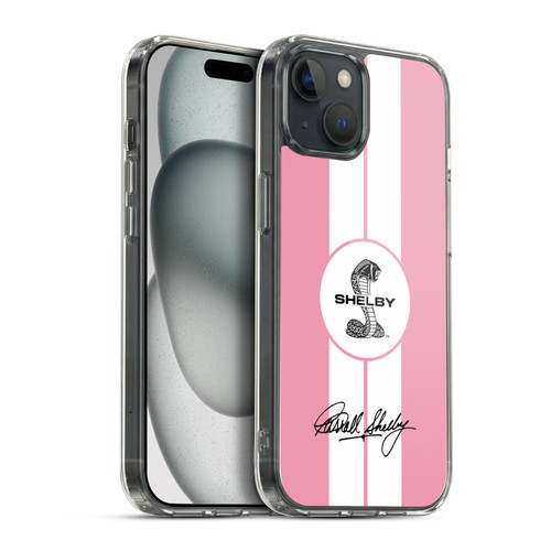 Shelby Car Graphics 1965 427 S/C Pink Soft Gel Case for Apple iPhone 15 Plus & MagSafe