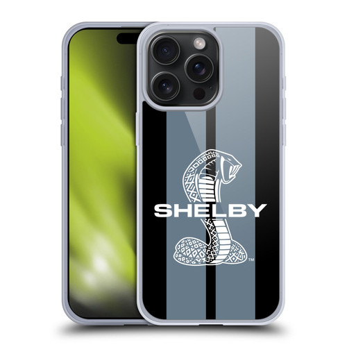 Shelby Car Graphics Gray Soft Gel Case for Apple iPhone 15 Pro Max & MagSafe