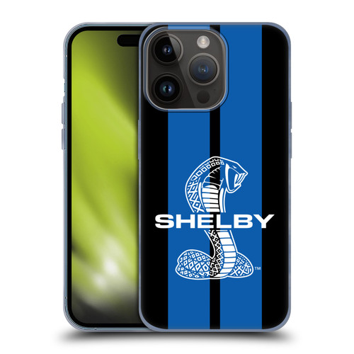 Shelby Car Graphics Blue Soft Gel Case for Apple iPhone 15 Pro