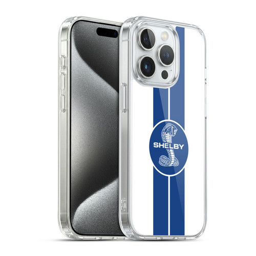 Shelby Car Graphics 1965 427 S/C White Soft Gel Case for Apple iPhone 15 Pro & MagSafe
