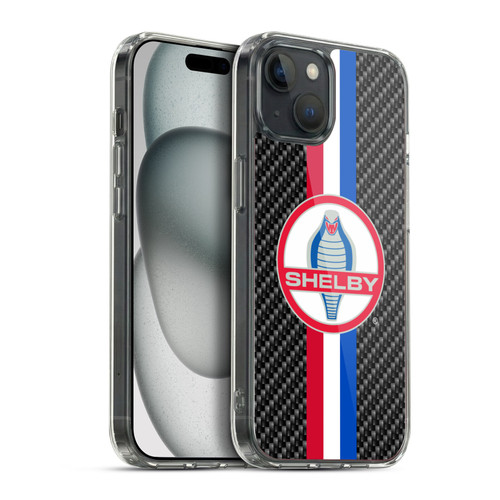Shelby Logos Carbon Fiber Soft Gel Case for Apple iPhone 15 Plus