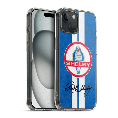 Shelby Logos Distressed Blue Soft Gel Case for Apple iPhone 15 Plus