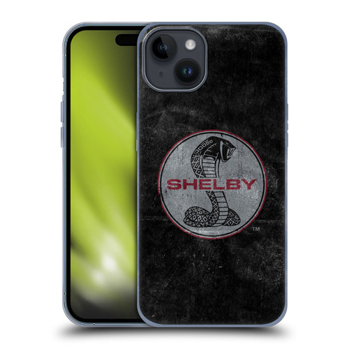 Shelby Logos Distressed Black Soft Gel Case for Apple iPhone 15 Plus