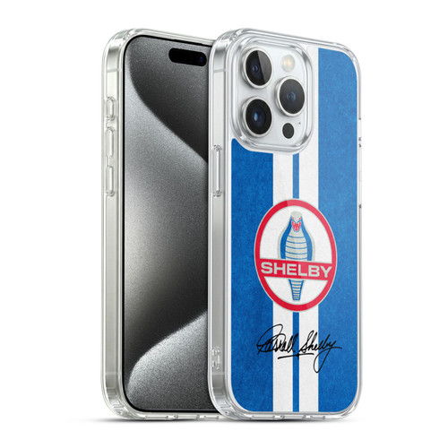 Shelby Logos Distressed Blue Soft Gel Case for Apple iPhone 15 Pro