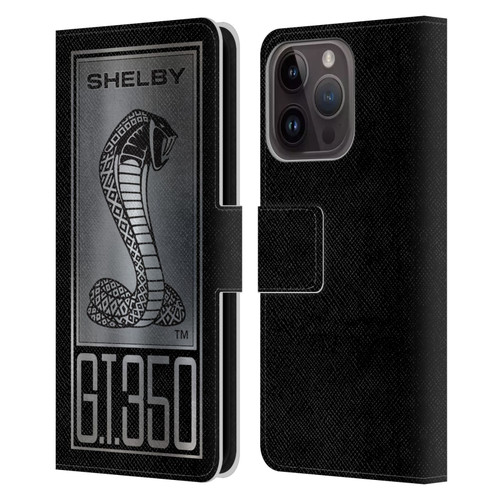 Shelby Car Graphics GT350 Leather Book Wallet Case Cover For Apple iPhone 15 Pro