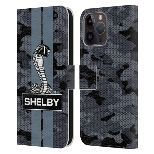 Shelby Logos Camouflage Leather Book Wallet Case Cover For Apple iPhone 15 Pro Max