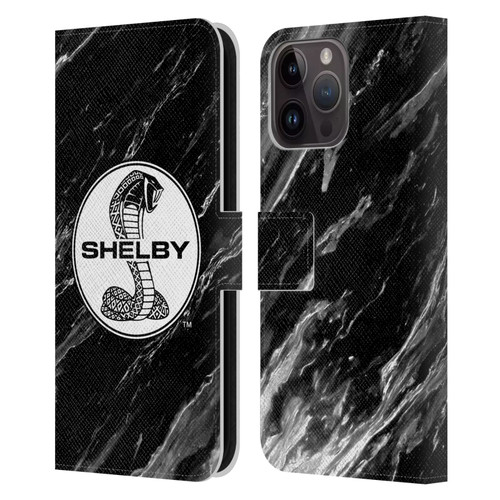 Shelby Logos Marble Leather Book Wallet Case Cover For Apple iPhone 15 Pro Max
