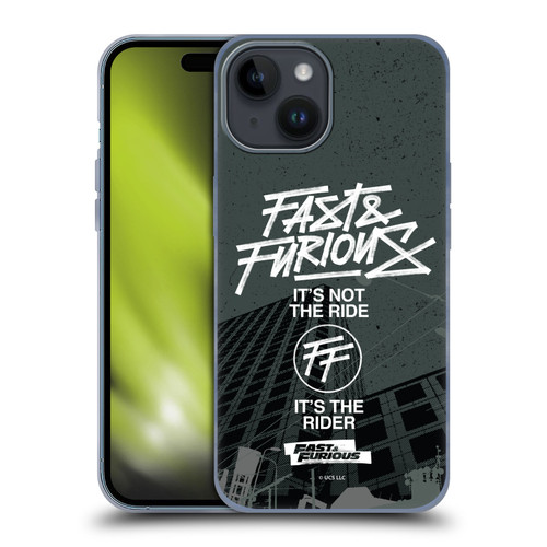 Fast & Furious Franchise Fast Fashion Street Style Logo Soft Gel Case for Apple iPhone 15