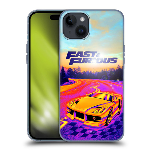 Fast & Furious Franchise Fast Fashion Colourful Car Soft Gel Case for Apple iPhone 15 Plus