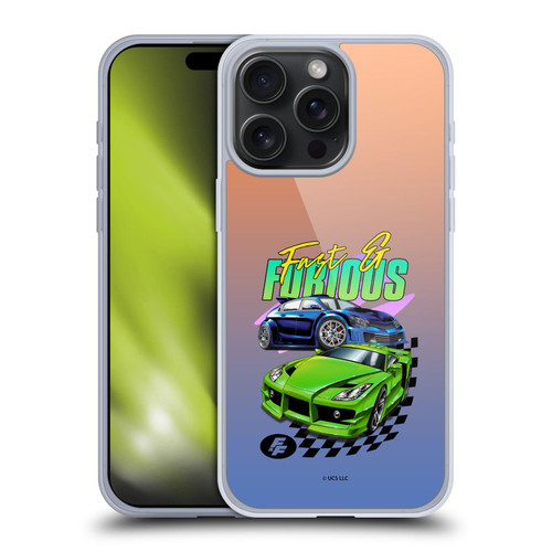 Fast & Furious Franchise Fast Fashion Cars Soft Gel Case for Apple iPhone 15 Pro Max