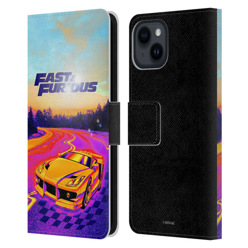 Fast & Furious Franchise Fast Fashion Colourful Car Leather Book Wallet Case Cover For Apple iPhone 15