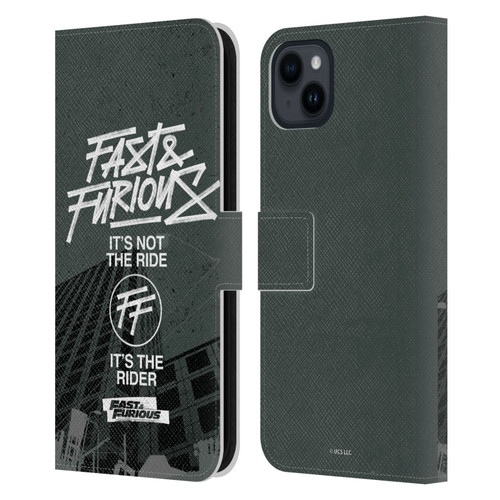 Fast & Furious Franchise Fast Fashion Street Style Logo Leather Book Wallet Case Cover For Apple iPhone 15 Plus