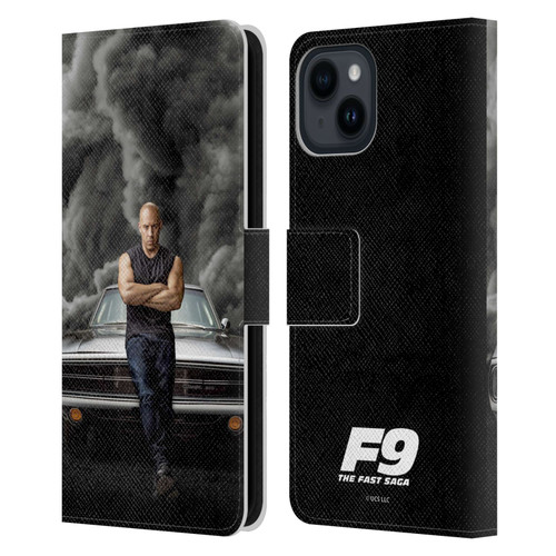 Fast & Furious Franchise Key Art F9 The Fast Saga Dom Leather Book Wallet Case Cover For Apple iPhone 15